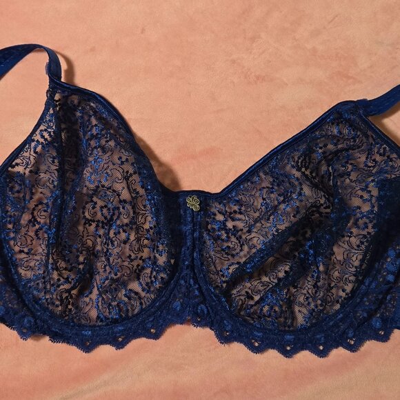 Empreinte 36F Cassiopee Full Cup Navy Bra - Picture 1 of 1
